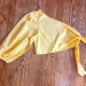 SHEIN yellow one shoulder top size M